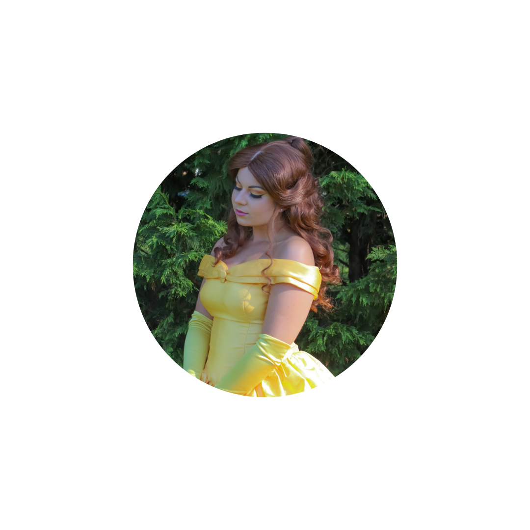 image of princess belle, wearing yellow dress